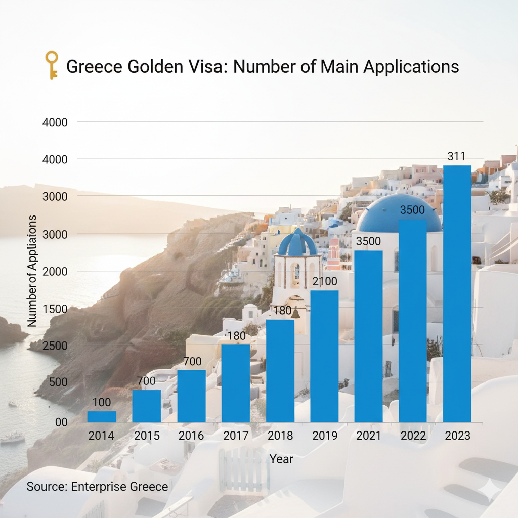 Greece Golden Visa: Number of Main Applications (2015-2025)