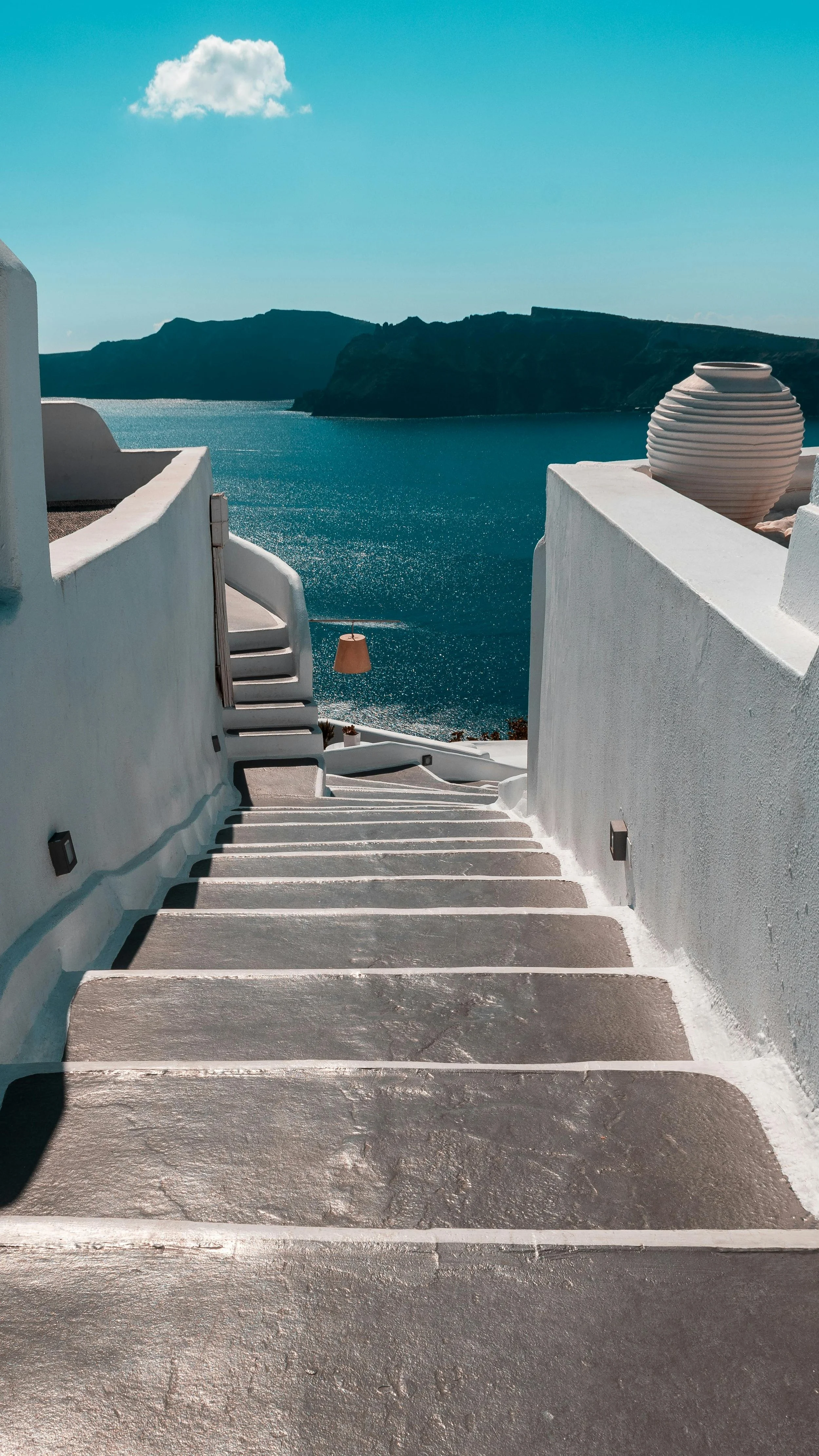 Cycladic terrace overlooking the Aegean Sea