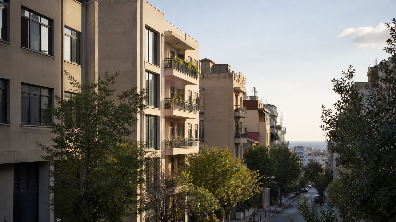 Illustrative Kallithea Athens residential street and apartment context